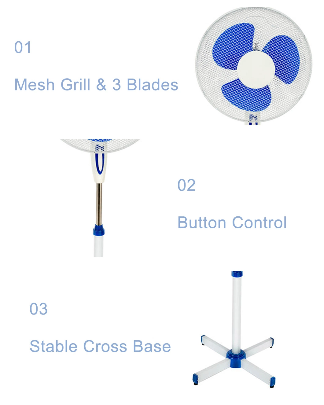 China Wholesales 16 Inch Mesh Grill Electrical Air Cooling Stand Fan