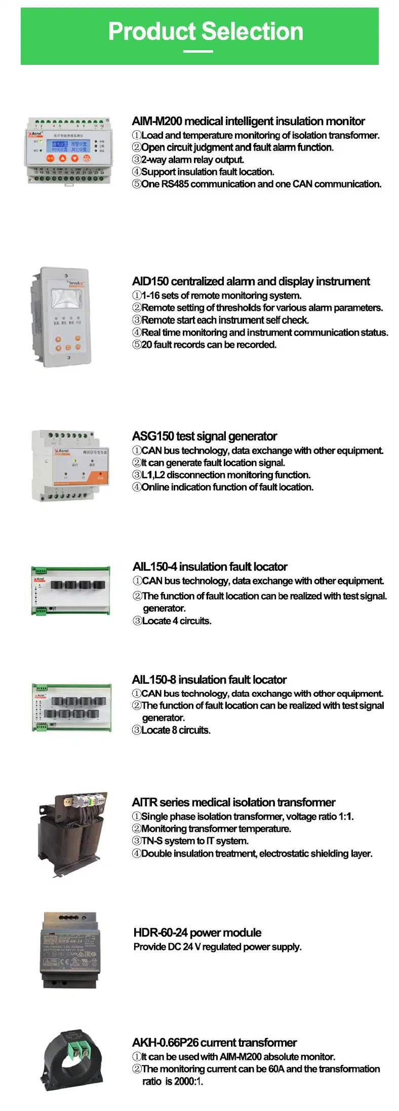 Medical Insulation Monitoring Display Device for ICU or Nurse Station